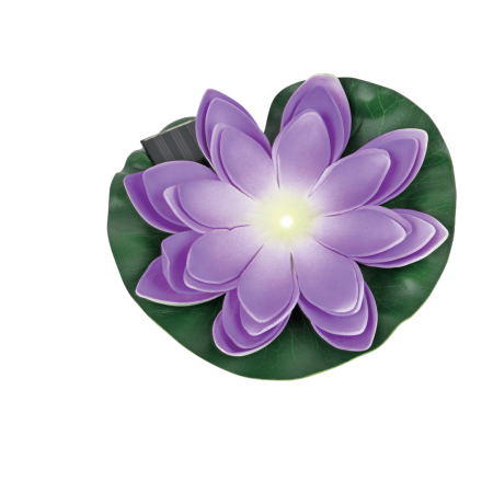 SW-5033-P DEKORACJA ZEWNĘTRZNA SOLARNA LED KWIAT LOTOSU FIOLETOWY/PURPLE